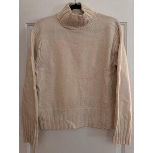 JCrew Cream Turtle Neck Cashmere Sweater